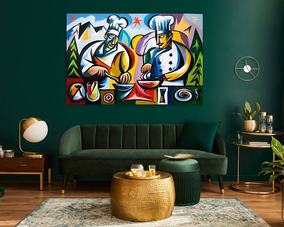 Voorbeeld van het werk in een kamer