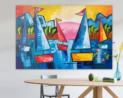Voorbeeld van het werk in een kamer