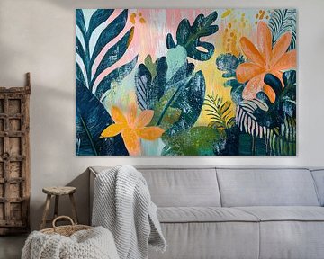 Buntes abstraktes Pflanzendesign von Art & Soul Creations