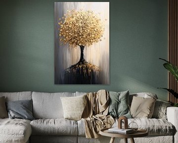 Gouden boom met munten bladeren van Art & Soul Creations