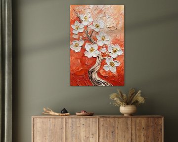 Blühender Zweig mit weißen Blüten von Art & Soul Creations