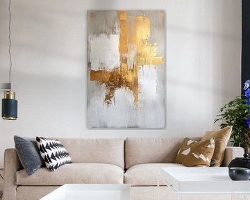 Gold abstract painting with texture by Art & Soul Creations