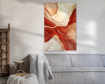 Rood en goud abstract ontwerp van Art & Soul Creations