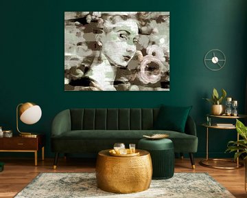 Modern abstract portrait in soft colours by Mad Dog Art