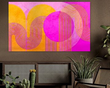 Abstracte moderne geometrie in neon van Mad Dog Art