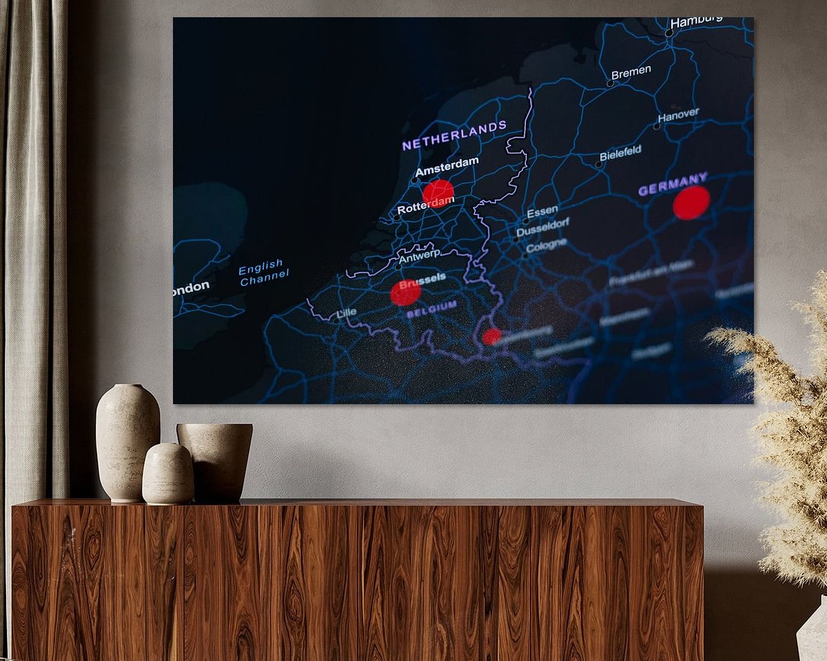Voorbeeld van het werk in een kamer