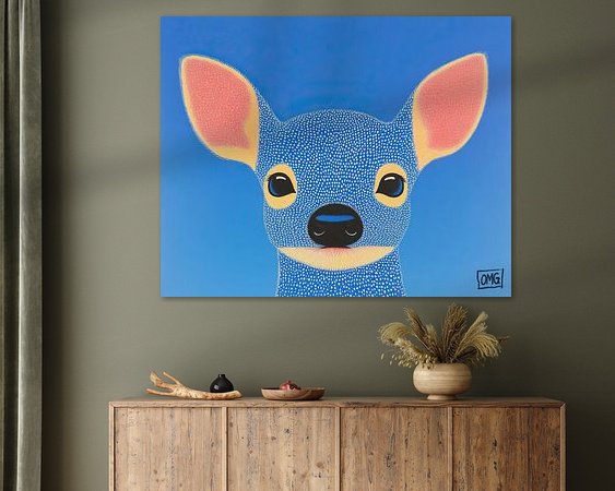 Voorbeeld van het werk in een kamer