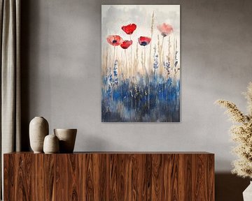 Klaprozen | Silent Blue Fields van Zen en Meer