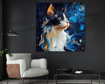 Katze im Van-Gogh-Stil