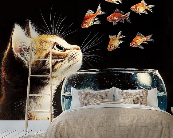 Voorbeeld van het werk in een kamer