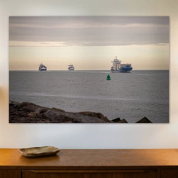 Containerschepen op de horizon