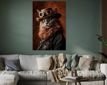 Steampunk Nebelung kat van Harry Hadders