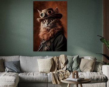 Steampunk Nebelung kat van Harry Hadders