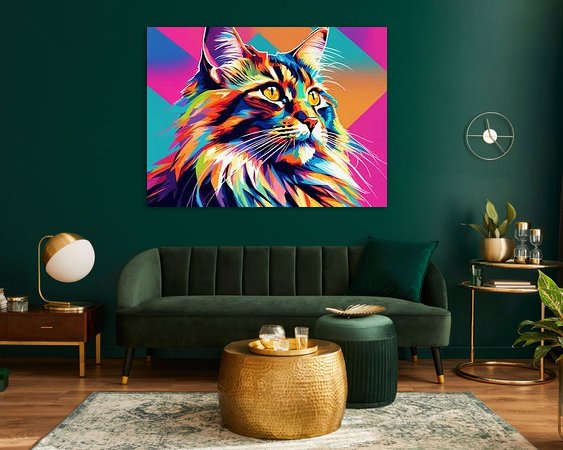 Voorbeeld van het werk in een kamer