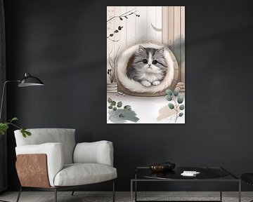 Niedliche Katze in beruhigender Umgebung von Art & Soul Creations