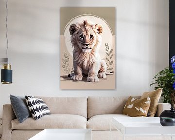 Schattige leeuwenwelp digitale kunst van Art & Soul Creations