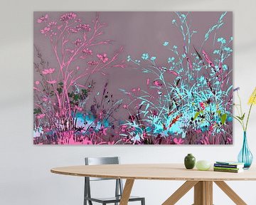 Japanese Wildflowers Meadow Landscape Painting