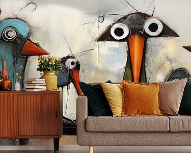 Voorbeeld van het werk in een kamer