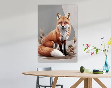 Digitale kunst van majestueuze vos van Art & Soul Creations