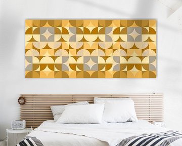 Bauhaus Abstraktion in goldenen Farben