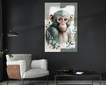 Digitale illustratie van een aap
