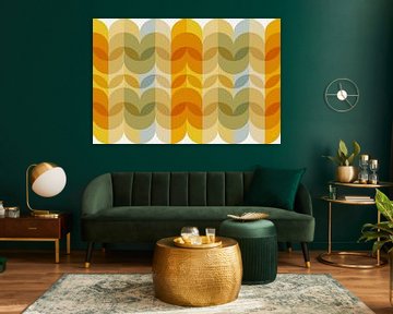 Bauhaus geometrie uit het midden van de eeuw, moderne en abstracte herfstkleuren van Mad Dog Art