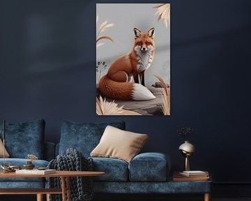 Modern fox in natural setting