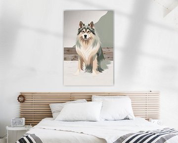 Elegant digital dog illustration