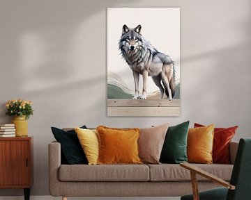 Loup majestueux art numérique sur Art & Soul Creations
