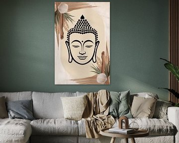 Buddha portrait with nature elements by Art & Soul Creations