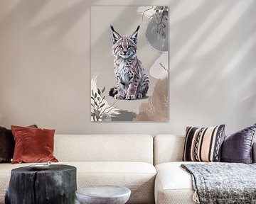 Serene digitale lynx illustratie van Art & Soul Creations