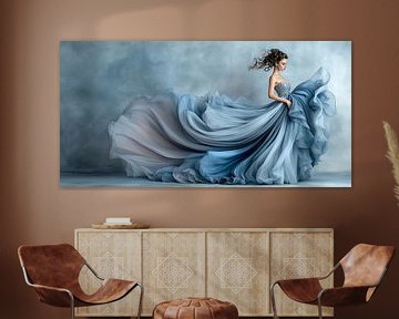 Danseres in babyblauw van Amanda Moore