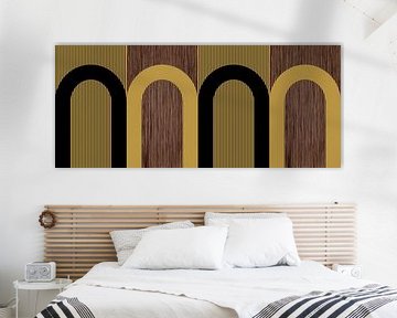 Moderne Scandinavische houten boog abstractie van Mad Dog Art