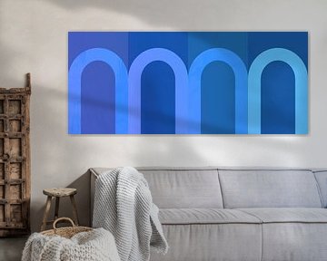 Modern blue bow abstraction in bright colours