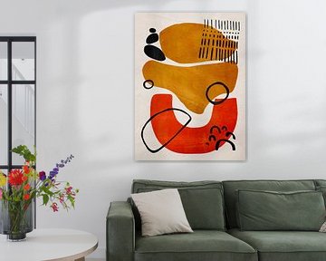 Organische abstracte kunst - aardse tinten van Online Arts