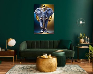 Art deco olifant schilderij van Art & Soul Creations
