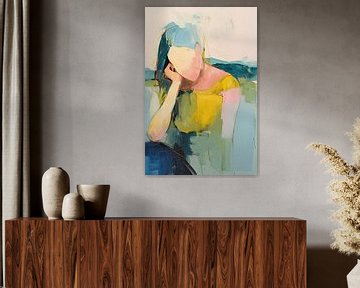 Vrouw van Abstract Schilderij
