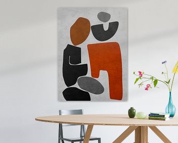 Organische abstracte kunst - aardse tinten van Online Arts