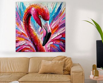 Abstracte flamingo van Eric Nagel