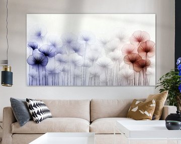 Blauwe en rode bloemen