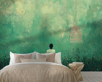 abstract green painting
