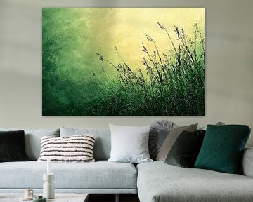 abstract groen schilderij van PixelPrestige