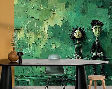 abstract green painting