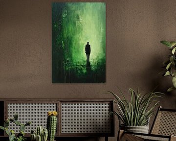 een groen schilderij van PixelPrestige