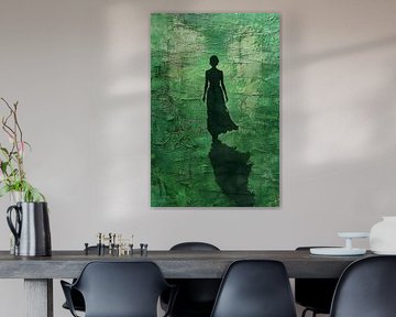 een groen schilderij van PixelPrestige