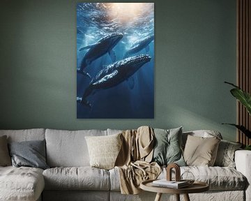Bultruggen / Walvissen in de oceaan van PixelPrestige