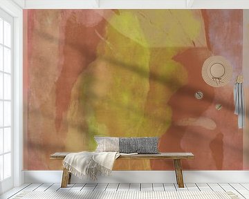 Organische Formen in Gelb, Terrakotta und Rosa. von Dina Dankers