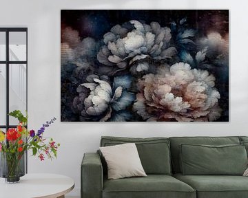 Stilleven met bloemen in de stijl van de oude meesters van Mad Dog Art