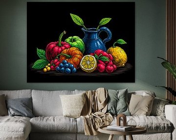 Kleurrijke illustratie van een stilleven van The Photo Artist