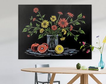 Mooi gekleurde illustratie van een stilleven van The Photo Artist